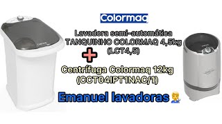 Lavadora semi automática Tanquinho colormaq 45kg LCT45 cama e banho  centrífuga Colormaq 12kg [upl. by Morton463]