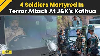 Jammu And Kashmir Terror Attack 4 Soldiers Killed Terrorists Attack Army Convoy In JampKs Kathua [upl. by Eskill]