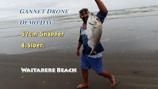 Gannet drone fishing demo Waitarere Beach 2023 [upl. by Tra597]