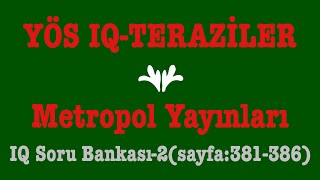 YÖS IQTERAZİLERMetropol YayınlarıIQ Soru Bankası2sayfa381386 [upl. by Mariele689]