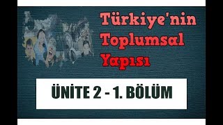 TÜRKİYENİN TOPLUMSAL YAPISI 2 ÜNİTE 1 BÖLÜM  SERKAN TİGİT [upl. by Ailima]