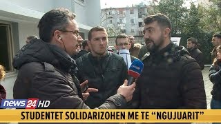 Studentët e Shkencave të Natyrës u bashkohen atyre të Juridikut hapin me forcë portën [upl. by Yrreg]