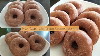 Easy NO Yeast Cinnamon Glazed Donuts  Fall recipes  2020  Homemade recipes [upl. by Repsag]