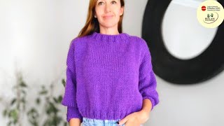 Sweater Libra en dos agujas explicado paso a paso Punto jersey Tutorial completo palillos [upl. by Oaoj918]