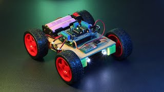 Arduino Bluetooth control car with Front amp Back Lights using Arduino UNO L293D Motor Driver HC05 [upl. by Chuu]