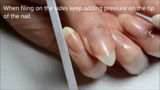 How to file nails into pointy stiletto [upl. by Armilla]