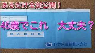 ヤマト運輸 給与明細 『45歳でこれ大丈夫か？』 [upl. by Hepza]