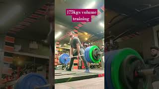 Deadlift 175kgs volume training deadlift powerlifting [upl. by Nehttam209]