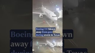 Boeing 737 blown away from gate during deadly storm in Texas [upl. by Sikorski]