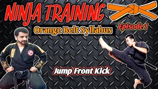 Ninja Training  Orange Belt Syllabus  Episode 1  Jump Front Kick Tutorial [upl. by Rama]