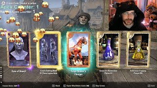 Opening 60 ESO Wraithtide Crown Crates with Crazy Luck  Previews at End 🦇 [upl. by Ariamo]