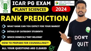 ICAR Rank Prediction ICAR AIEEA PG Exam 2024 Plant Sciences What will be your expected rank [upl. by Laryssa372]