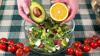 🥑 Einfacher und leckerer Avocado Rucola Salat – frisches Salatrezept 🥗 [upl. by Annocahs]