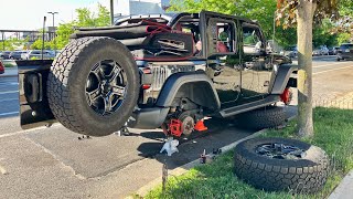 Painting Brake Calipers Red  Wrangler JLU g2caliperpaint myTopus [upl. by Dickson445]