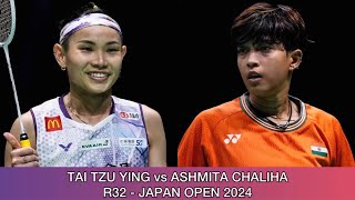 Tai Tzu Ying 戴資穎 vs Ashmita Chaliha  Badminton Japan Open 2024 [upl. by Assed]