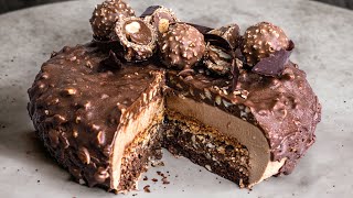 Easy Nutella Mousse Cake Recipe  Ferrero Rocher Mousse Cake [upl. by Greenland]