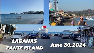 Laganas Zante Island  June 302024  Before month end almost 7pm still hot and beautiful [upl. by Cinemod]