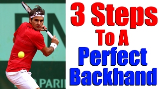 How To Hit A Tennis Backhand  Modern One Handed Backhand in 3 Steps [upl. by Salguod661]