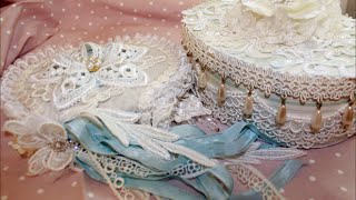 Shabby Chic Box and Mini Book  How To with Tresors de Luxe [upl. by Zap152]