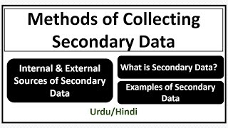 Methods of Collecting Secondary DataSources of Secondary DataSecondary Data Collection [upl. by Horvitz28]