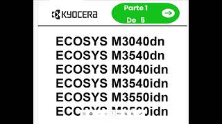 Kyocera ECOSYS M3040dn M3540dn 3040idn 3540idn 3550idn 3560idn Manual de Servicio Parte 1 [upl. by Arannahs]