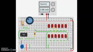 controlando varios led´s con el 555 SIMULADO EN TINKERCAD [upl. by Yard]