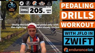 OneLegged and Cadence Drills Workout  with J FLo on Zwift [upl. by Strander]