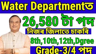 Water Departmentত চাকৰি  Assam jobs 2024  Jobs in Assam  Assam jobs vacancy 2024 [upl. by Lled]