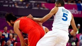 Batum Cheap Shot vs Spain [upl. by Ecnerwaled]