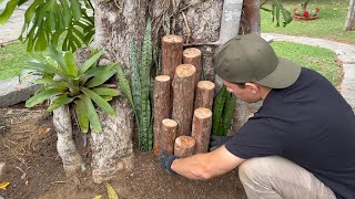 JARDIM EM TRONCO DE ÁRVORE Decore seu Quintal com Lindas Ideias [upl. by Prussian]