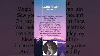 Taylor Swift  Blank Space Lyrics shorts [upl. by Elleinet]