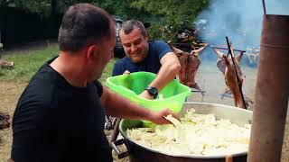 COOKING MEAT with POTATOES for 350 people [upl. by Neellok]