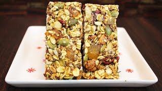 Granola Bar  Healthy Energy Bar  Cuisine With Kavita [upl. by Vada936]