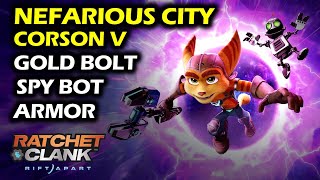 Corson V Nefarious City Collectibles Gold Bolt Spybot Armour  Ratchet and Clank Rift Apart [upl. by Viquelia]