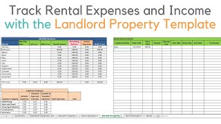 Landlord template demo Track rental property in excel [upl. by Colfin]