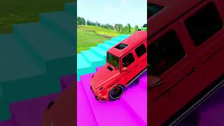 Double Flatbed Trailer Truck vs Speed bumps  Train vs Cars  Tractor vs Train  BeamNG Drive 005 [upl. by Aiht287]