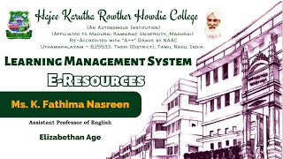 Elizabethan AgeMs K Fathima NasreenAssistant Professor of English [upl. by Gloria]