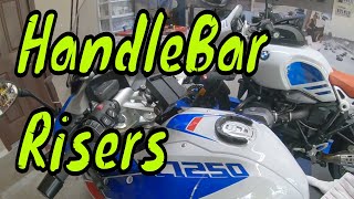 How to install Motorcycle Heli HandleBar Risers on R 1250 RS Sport Touring [upl. by Hittel]