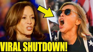 Watch Kamala SILENCE Heckler In MEGAVIRAL Shutdown [upl. by Shih]