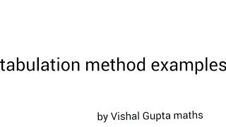 Tabulation method in Hindi [upl. by Concettina]