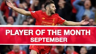 The best of Adam Lallana  Standard Chartered Player of the Month  September [upl. by Ahsirek]