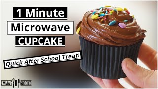 1 Minute Microwave CUPCAKE  The EASIEST Chocolate Cupcake Recipe [upl. by Noevad]