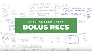 Enteral Feed Calculations Bolus Recommendations [upl. by Winne]