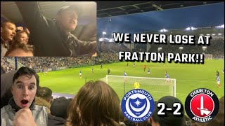 LAST MINUTE EQUALISER RESCUES A POINT AT FRATTON PARK  PORTSMOUTH 22 CHARLTON ATHLETIC [upl. by Claybourne]