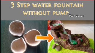 DIY Table water fountain without pump old diya reuse idea Simple water fountain using glue gun [upl. by Hayarahs]