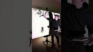 Tree Painting Projector Challenge With hisenseuk C1 art drawing painting tree hisense shorts [upl. by Sadiras]