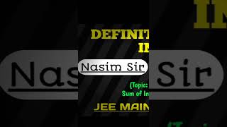 Definite Integrals Part 2 nasimmathjee jeemain jeeadvance iitjee integralcalculus integration [upl. by Mapes]