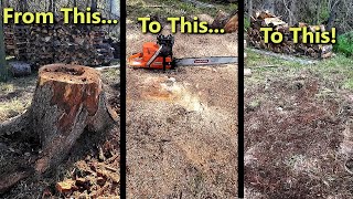 Removing Large Tree Stumps With a Chainsaw [upl. by Carrick]