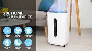 Nyxi  20LDay Home Dehumidifier Powerful Moisture Removal Air Purification amp Clothes Drying [upl. by Joliet]