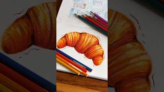 I wanna to eat a croissant too🥐🇫🇷 croissant food fooddrawing colourpencil [upl. by Virg]